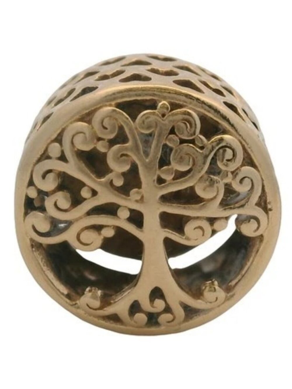 Pandora Retired Rare Solid 14kt Yellow Gold Family Roots Tree Slider Charm